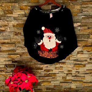 Christmas Holiday Poncho Santa Sweater